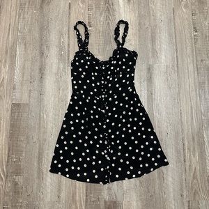 REALISATION PAR Polka Dot Ruffle Silk Dress